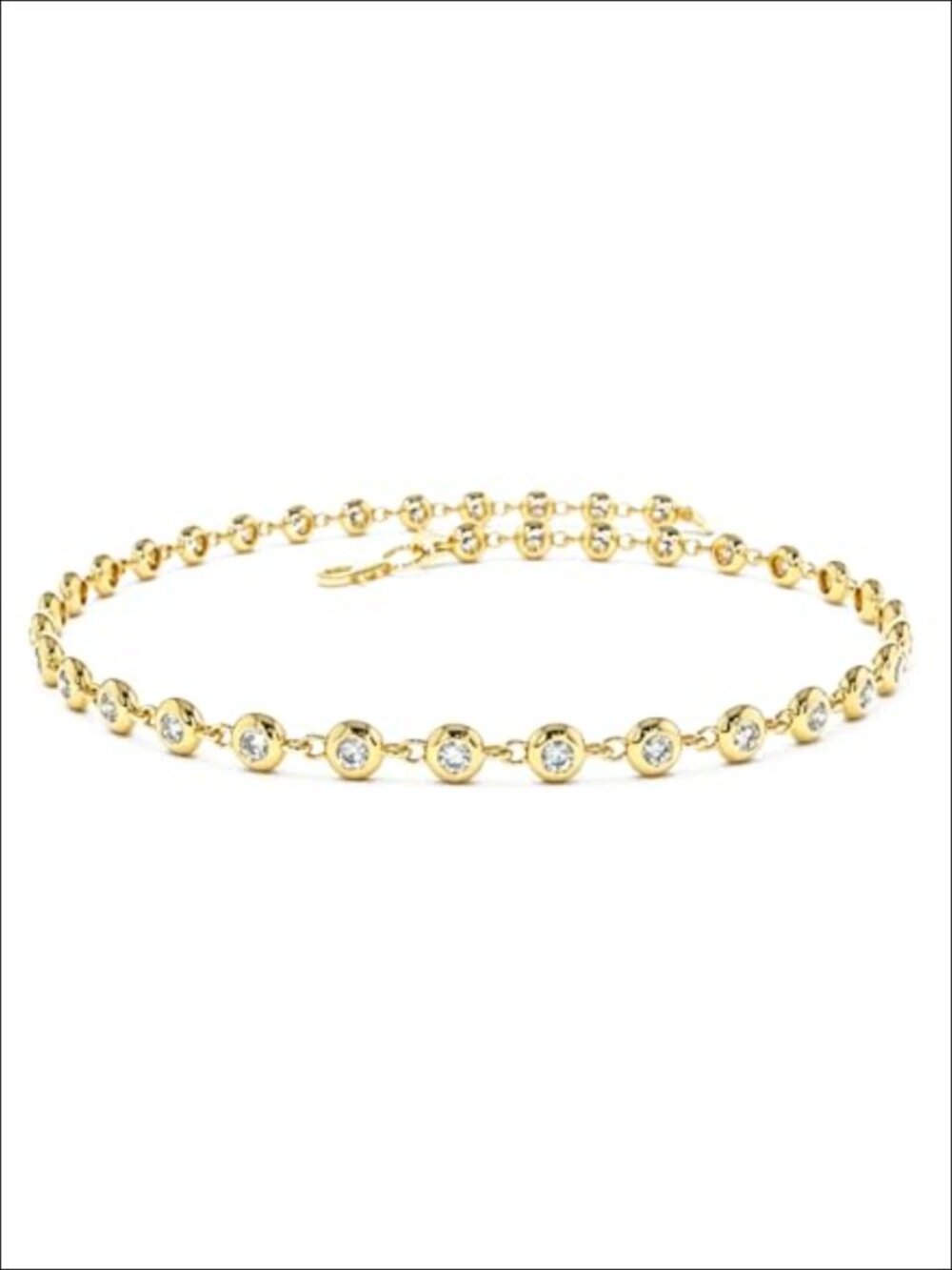 14k Gold Filled Stackable Link Bracelet with Cubic Zirconia